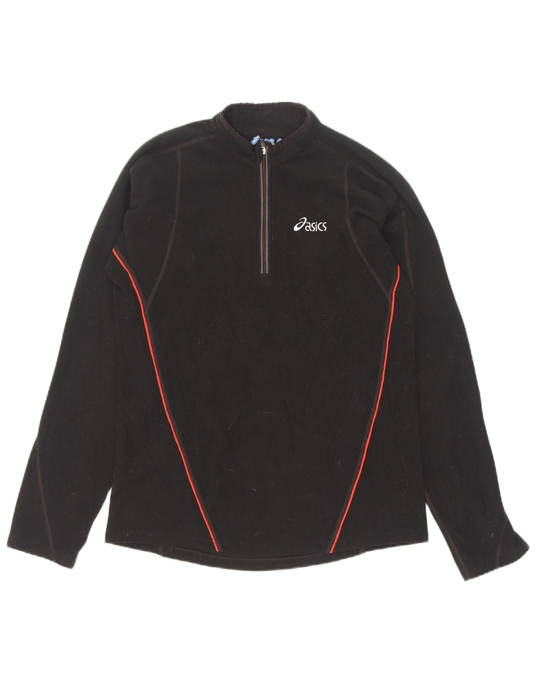 Męski sweter polarowy Asics z zamkiem błyskawicznym, mały, czarny poliester