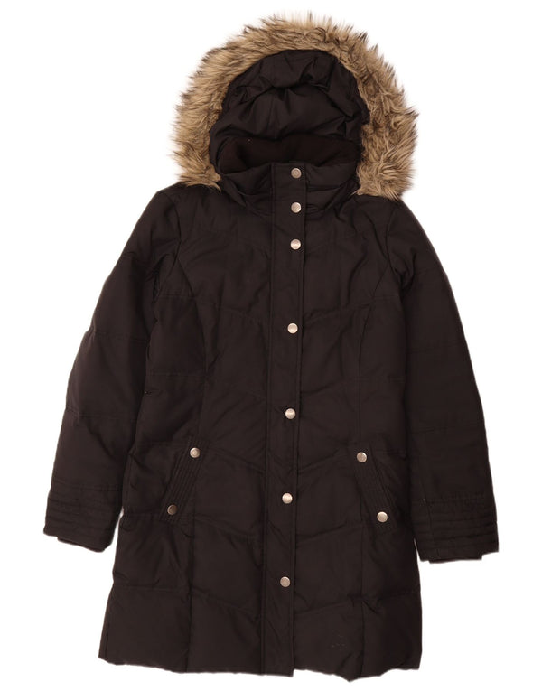 Damski płaszcz z kapturem Esprit UK 12, średni czarny poliester