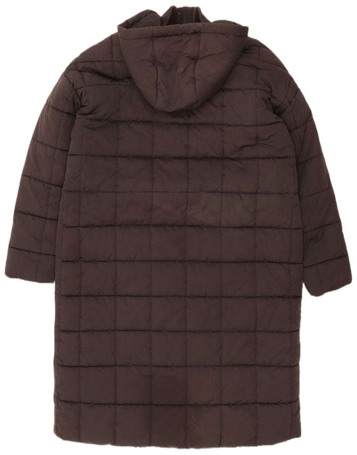 Damski ocieplany płaszcz z kapturem Fat Face UK 18 XL, czarny poliester