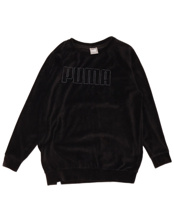 Damski sweter oversize z grafiką PUMA UK 12, średni czarny, bawełniany