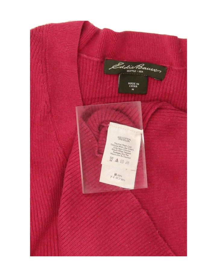 EDDIE BAUER Womens V-Neck Jumper Sweater UK 12 Medium Red Cotton Vintage Eddie Bauer and Second-Hand Eddie Bauer from Messina Hembry 