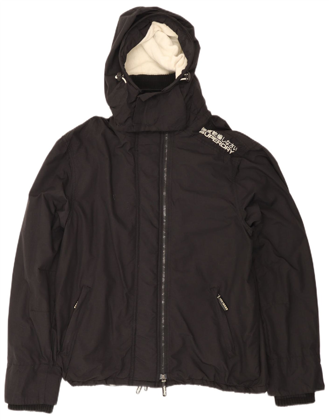 SUPERDRY Damska kurtka wiatrówka z kapturem The Windcheater UK 20 2XL Czarna