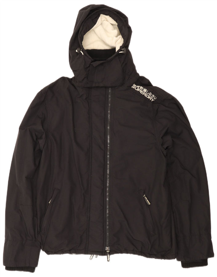 SUPERDRY Damska kurtka wiatrówka z kapturem The Windcheater UK 20 2XL Czarna