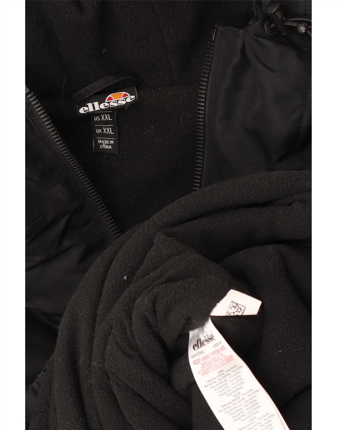 Męska kurtka Anorak z kapturem Ellesse UK 44 2XL Czarny poliester