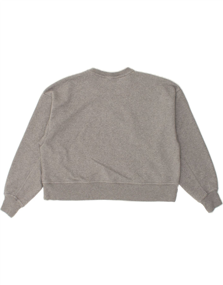 NIKE Womens Oversized Crop Graphic Sweatshirt Jumper UK 14 Medium Grey Vintage Nike and Second-Hand Nike from Messina Hembry 