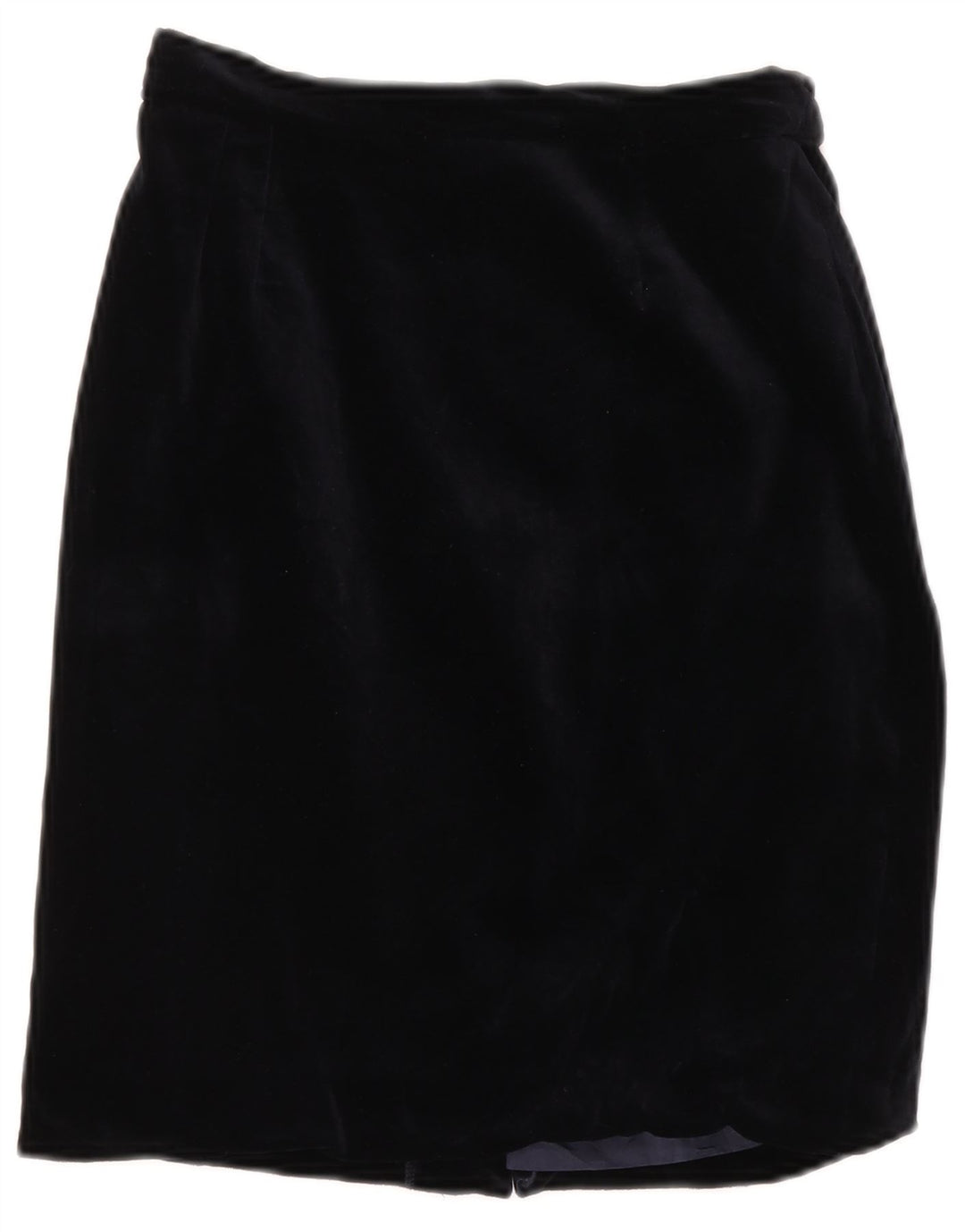 VINTAGE Damska aksamitna spódnica ołówkowa z wysokim stanem IT 42 Medium W26 Granatowa