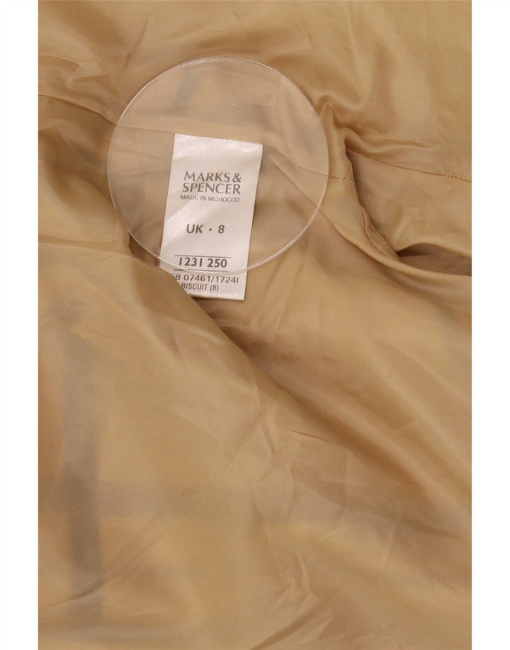 Marks & Spencer Płaszcz damski UK 8, mały, beżowy, poliester w kratkę