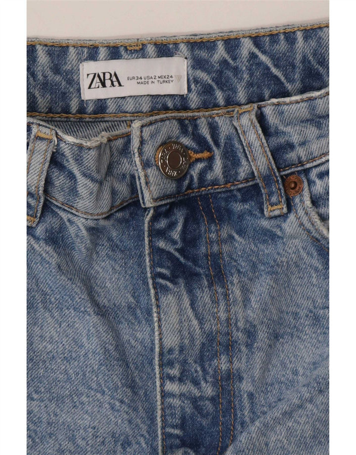 Damskie proste dżinsy Zara EU 34 2XS W24 L34 Niebieskie