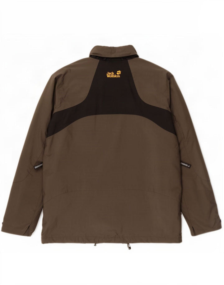 Męska kurtka przeciwdeszczowa Jack Wolfskin UK 36/38 Średni szary, blokowy poliamid