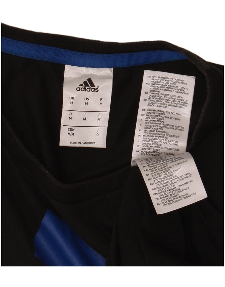 Męska koszulka z grafiką ADIDAS, średnia czarna, bawełniana