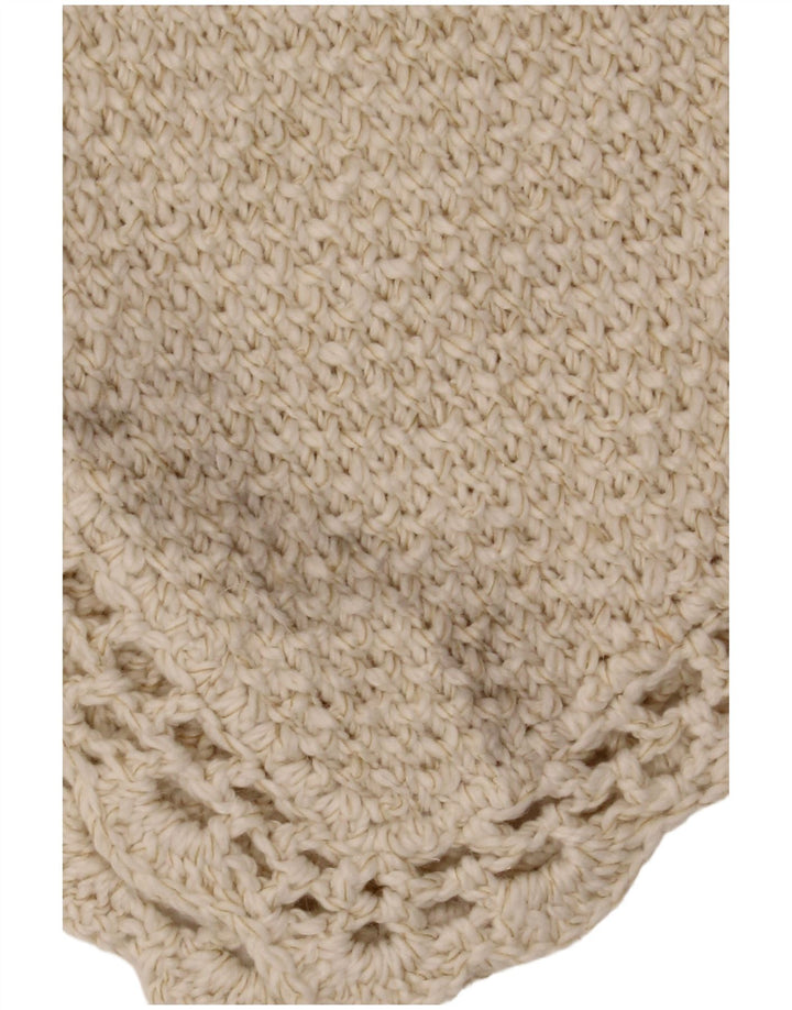 Damski sweter ponczo w stylu VINTAGE, jeden rozmiar, biała wełna