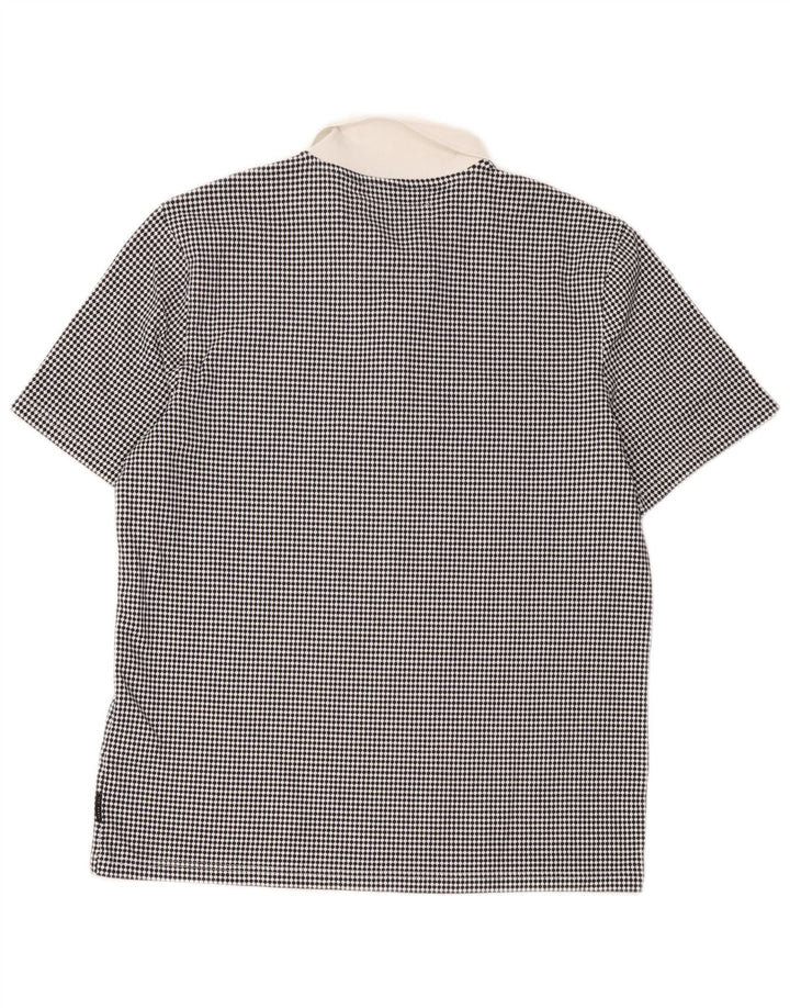 Męska koszulka polo do rugby Ted Baker, rozmiar 4, duża, czarna, z geometrycznym poliestrem