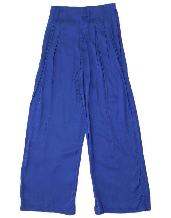 Damskie spodnie typu casual z wysokim stanem i szerokimi nogawkami Zara, średnie W28 L30, niebieskie