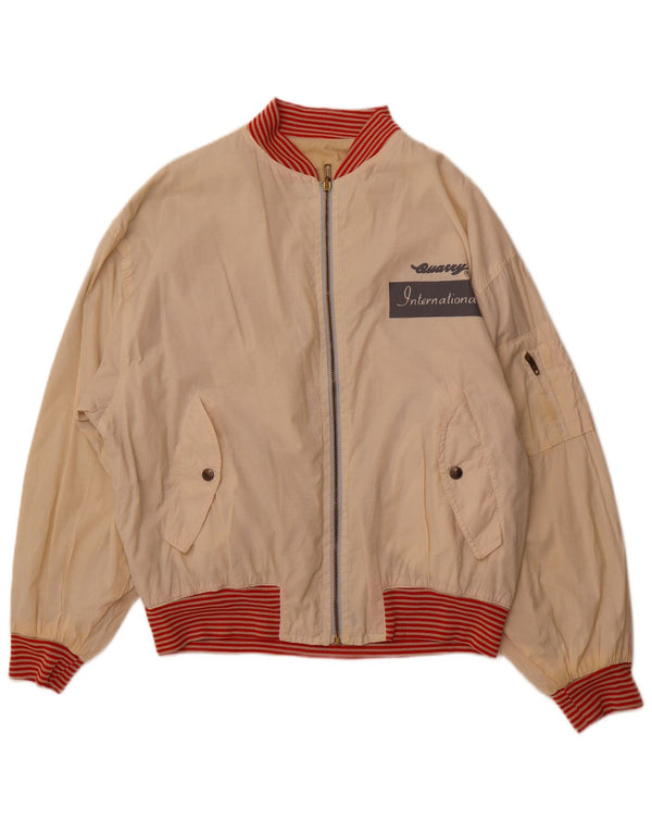 Męska dwustronna kurtka QUARRY Graphic UK 42 XL złamanej bieli, bawełniana