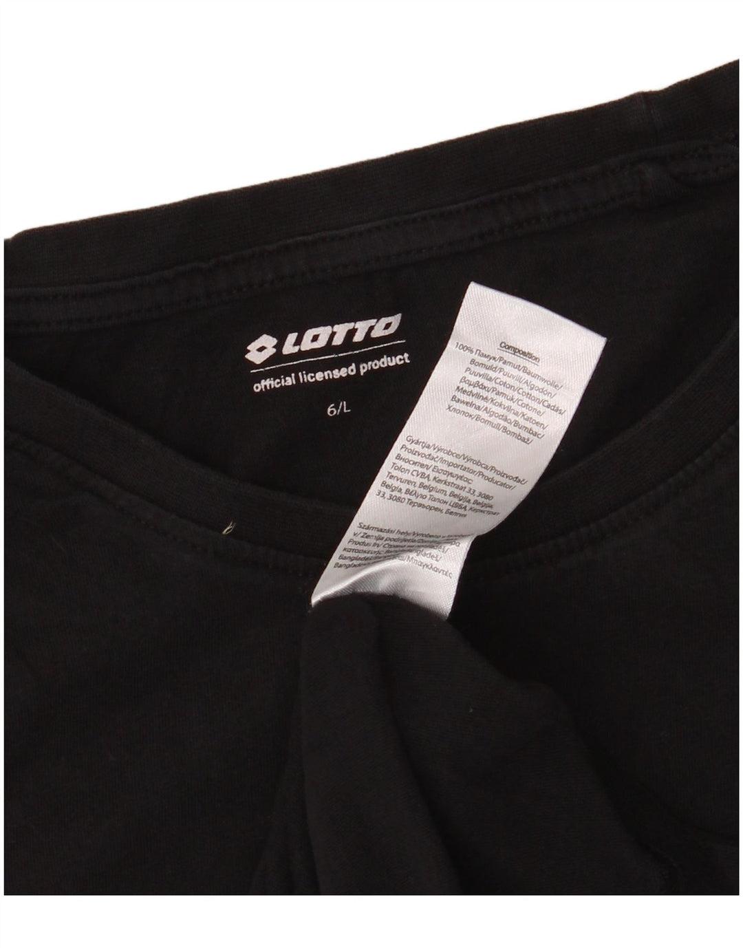 T-shirt damski LOTTO Top UK 16, duży, czarny, bawełniany