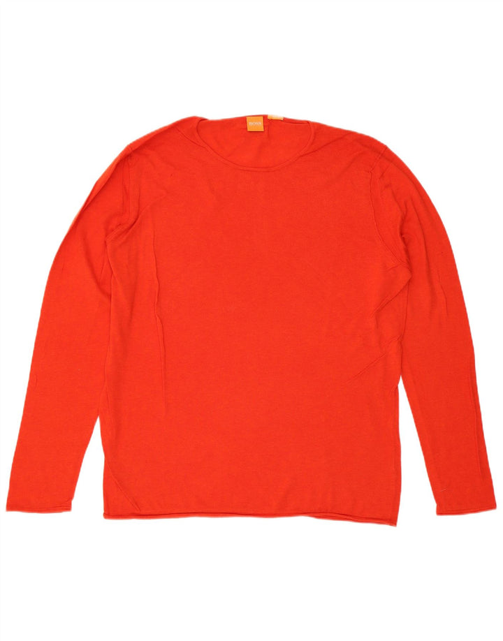 Męski sweter z okrągłym dekoltem Hugo Boss 2XL w kolorze czerwonym