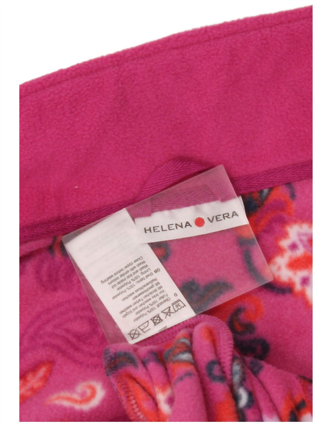 Damska kurtka polarowa VINTAGE IT 46, duża, różowa, z poliestru w kwiaty