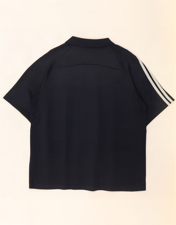 Męska koszulka polo Adidas, mała, granatowa, z poliestru