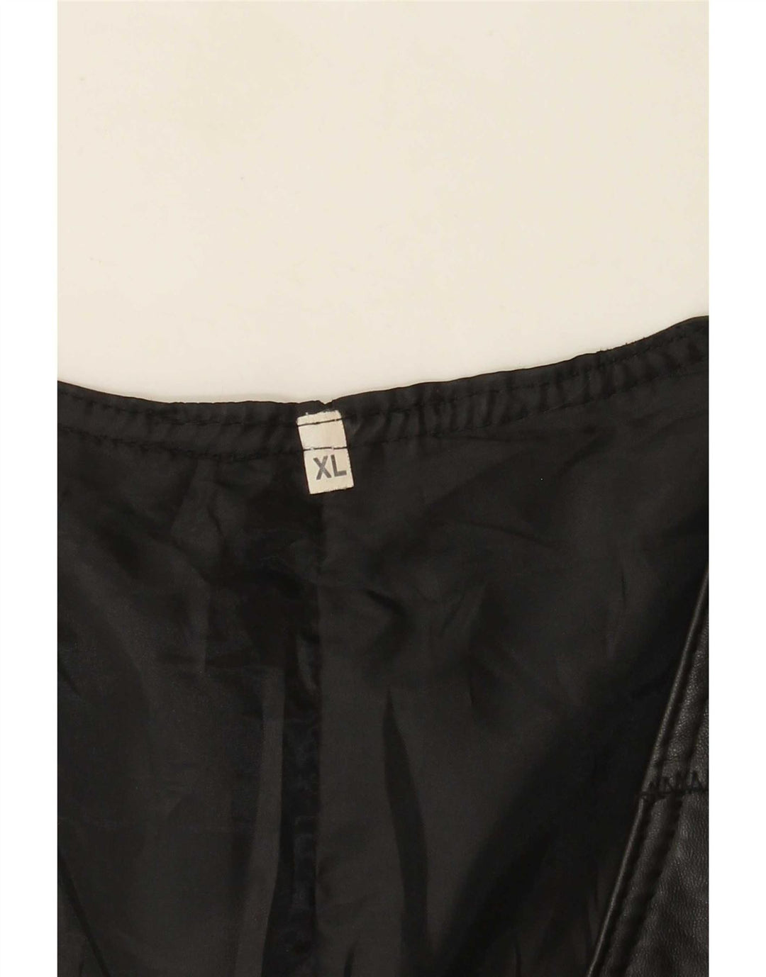 Vintage męska skórzana kamizelka XL czarna patchworkowa