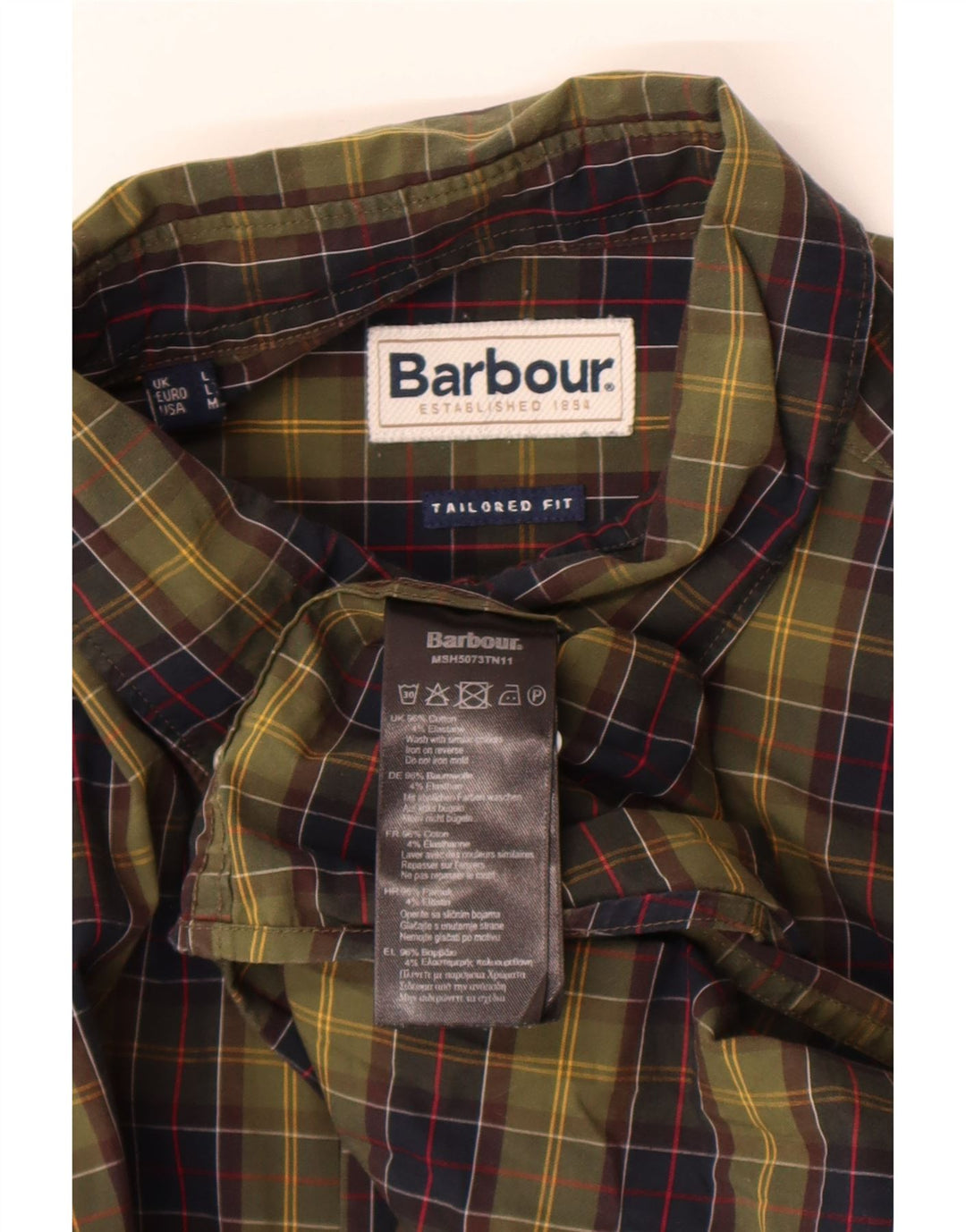 Koszula męska Barbour o dopasowanym kroju, duża, bawełniana w kratę khaki