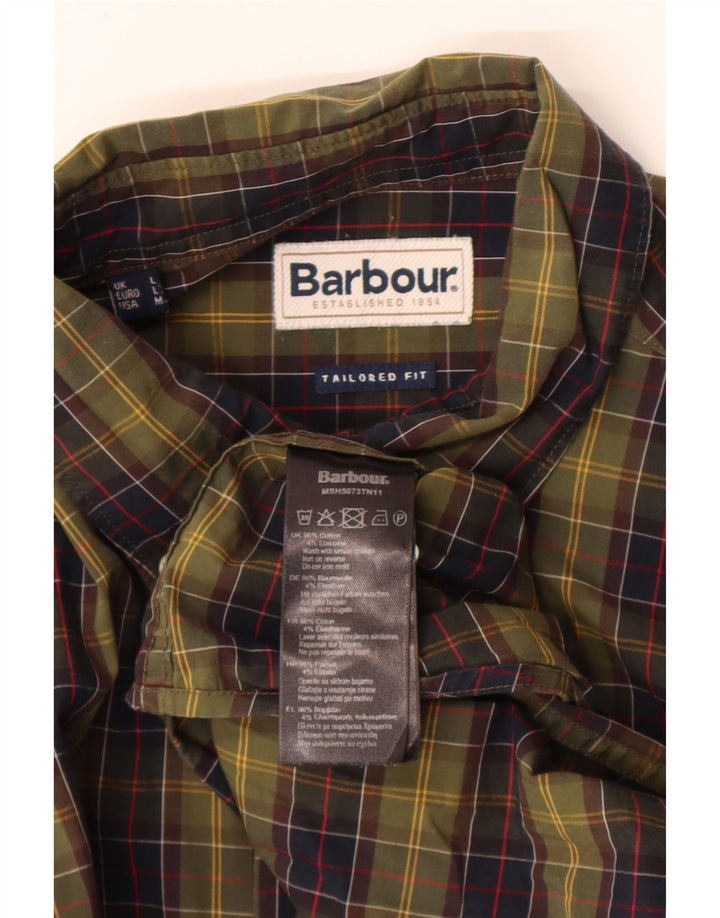 Koszula męska Barbour o dopasowanym kroju, duża, bawełniana w kratę khaki