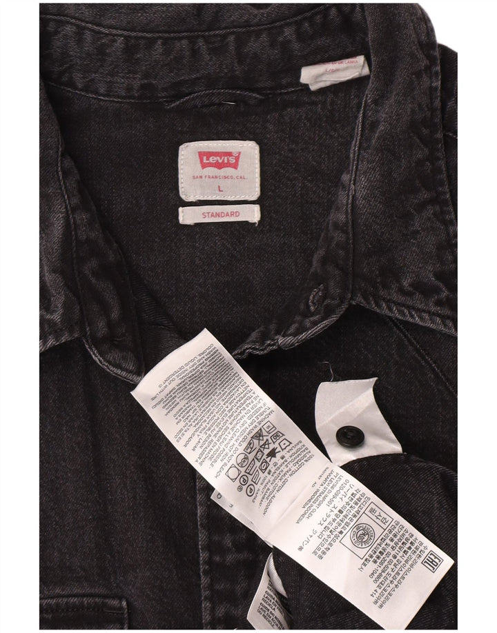 Męska standardowa koszula dżinsowa Levi's, duża, szara, bawełniana