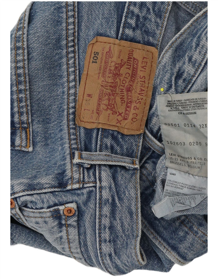 Damskie spodnie jeansowe Levi's 501 W32, duże, niebieskie, bawełniane
