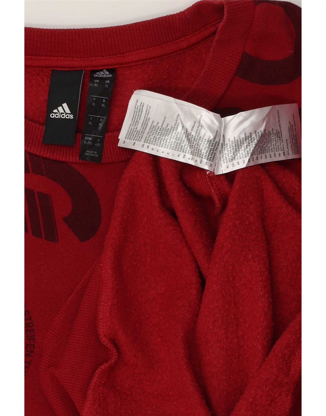Adidas Męska bluza z grafiką Jumper XL Czerwona bawełna