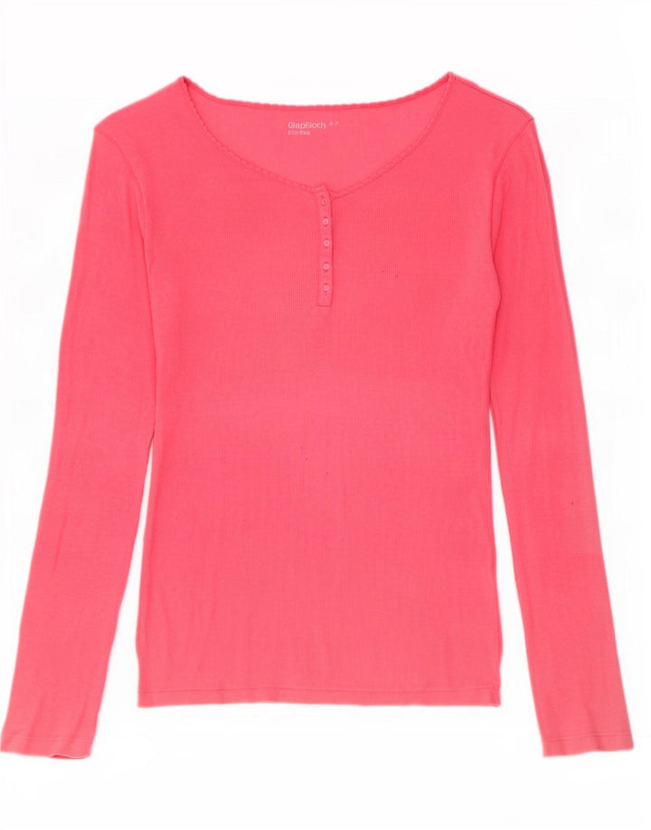Damski top oversize Gap z długim rękawem, UK 10, mały, różowy, bawełniany