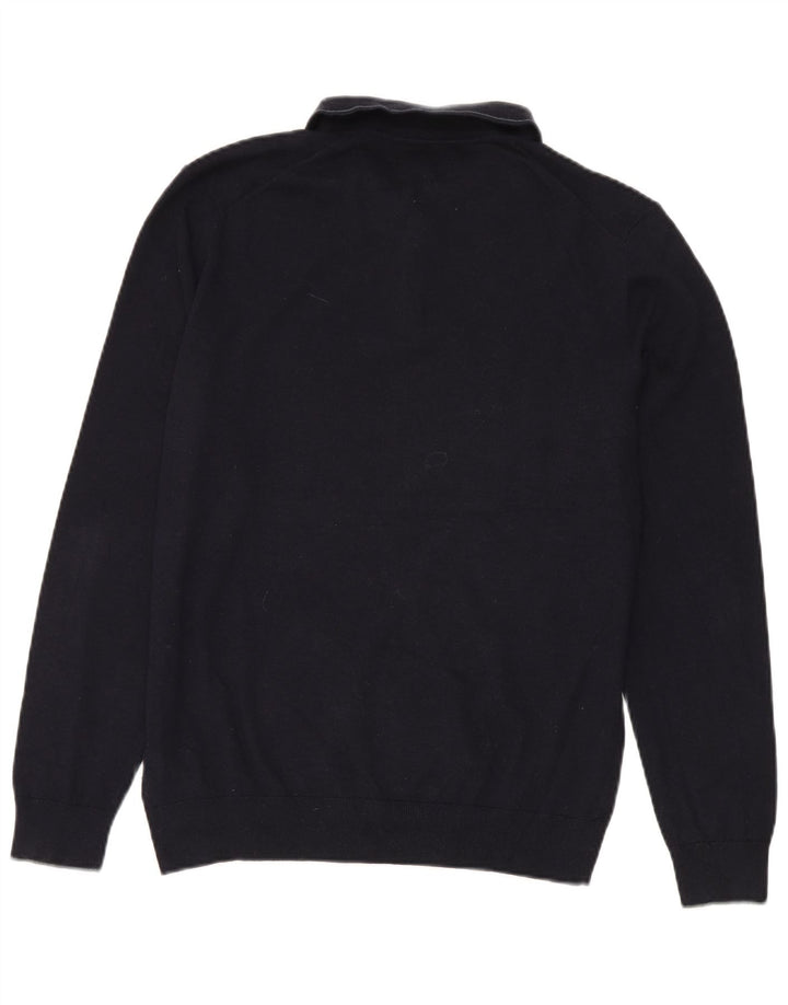 Marks & Spencer Męski sweter polo, średni, granatowy, bawełniany