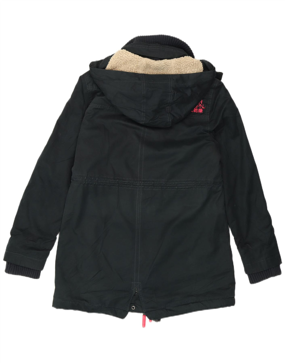 Kurtka damska Superdry Parka wiatrowa UK 16, duża, czarna, poliester