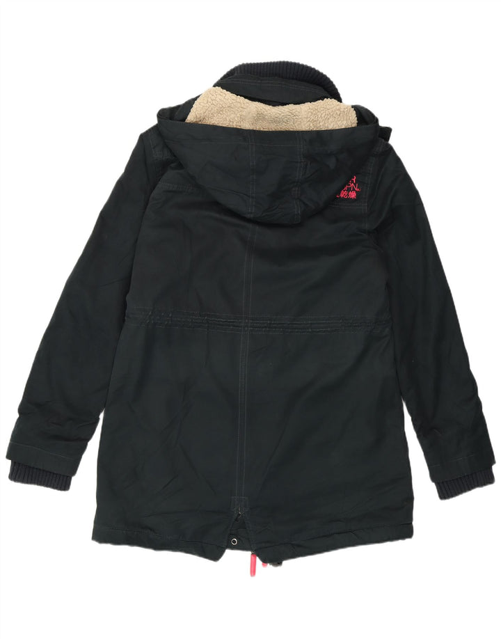 Kurtka damska Superdry Parka wiatrowa UK 16, duża, czarna, poliester