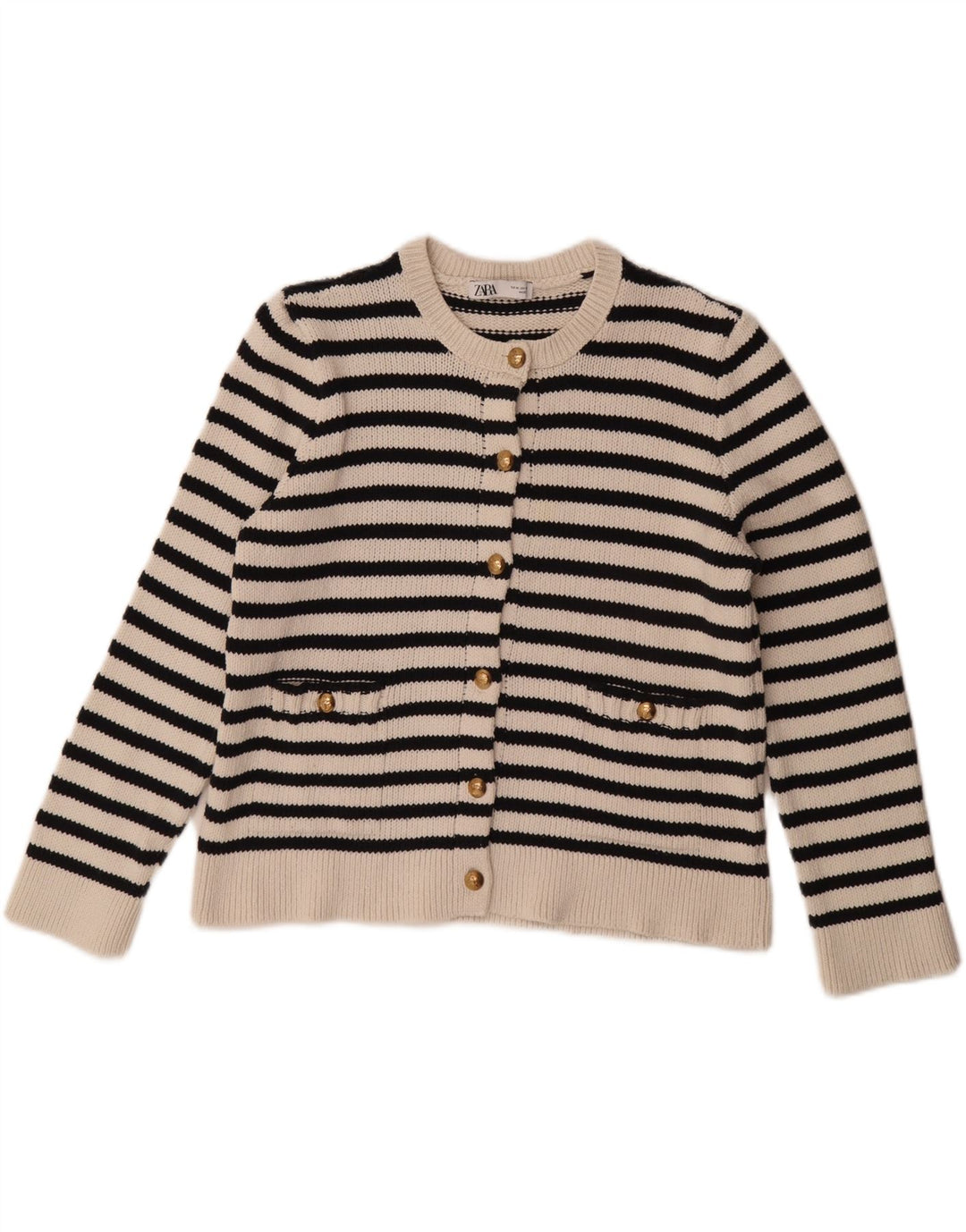 Damski sweter oversize ZARA UK 14 w średnie białe paski