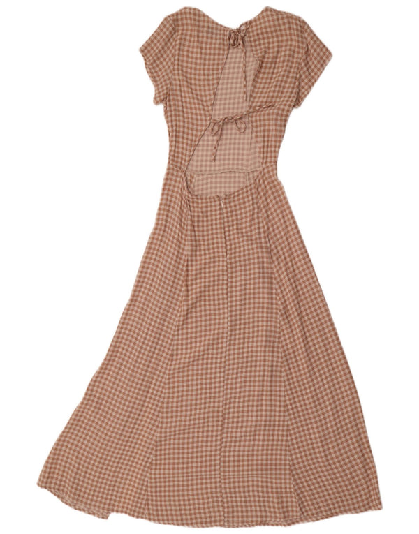 Damska sukienka maxi Urban Outfitters UK 10, mała brązowa kratka