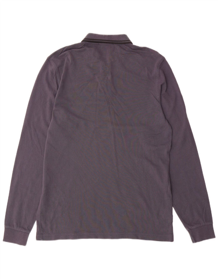 Męska koszulka polo z długim rękawem Fred Perry, duża, szara bawełna