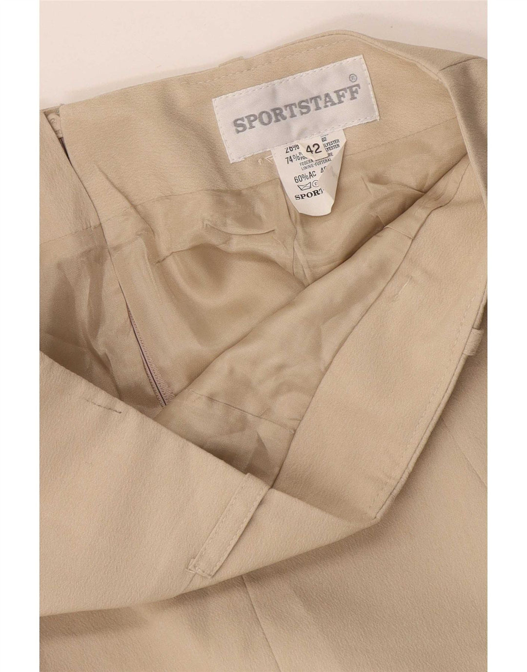 Damska spódniczka Mini Sport Staff IT 42 Medium W32 Beżowy Rayon