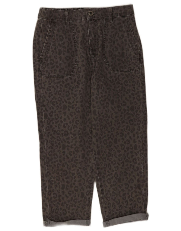 Marks & Spencer Damskie jeansy Cropped UK 10 Small W28 L21 Szary nadruk zwierzęcy