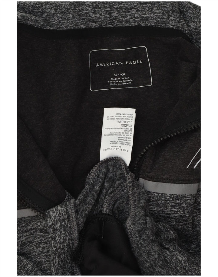 Męski sweter z kapturem i zamkiem błyskawicznym AMERICAN EAGLE, mały, szary, nakrapiany