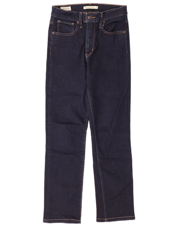 Damskie proste dżinsy LEVI'S 724 z wysokim stanem W28 L26 Granatowa bawełna