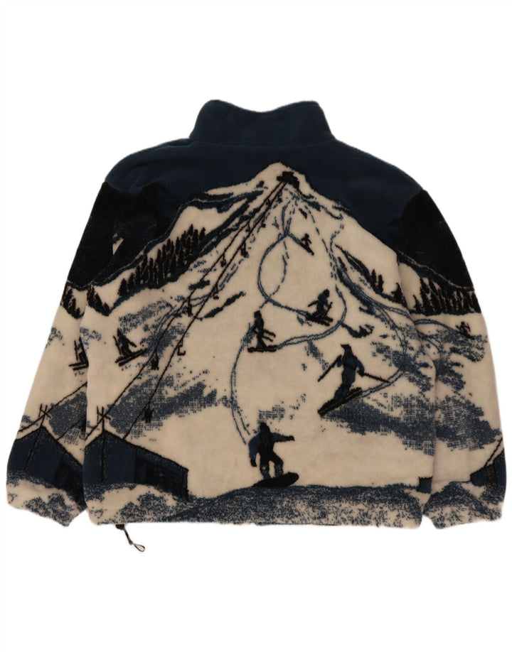Męska kurtka polarowa Galloway z abstrakcyjnym wzorem UK 44 2XL w kolorze niebieskim