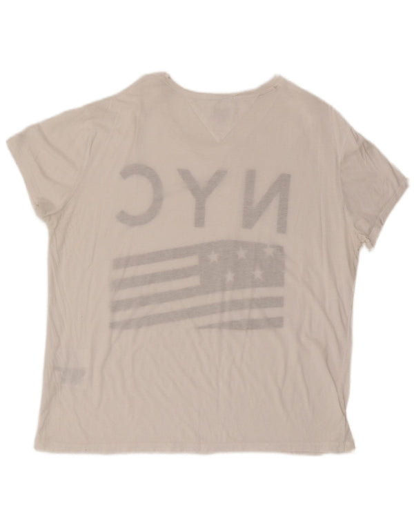 Męska koszulka z grafiką Tommy Hilfiger, góra XL, biała bawełna