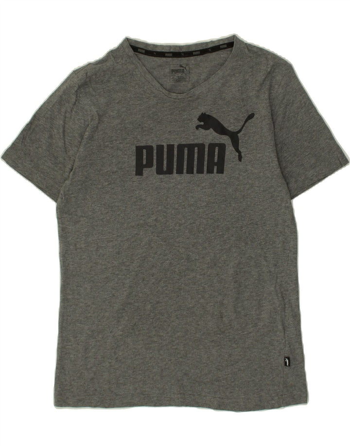PUMA Mens Graphic T-Shirt Top Small Grey Flecked Cotton Vintage Puma and Second-Hand Puma from Messina Hembry 