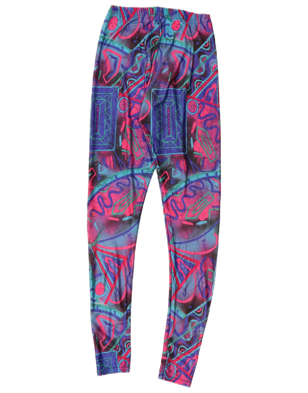 Legginsy damskie VINTAGE UK 6 XS wielokolorowe geometryczne