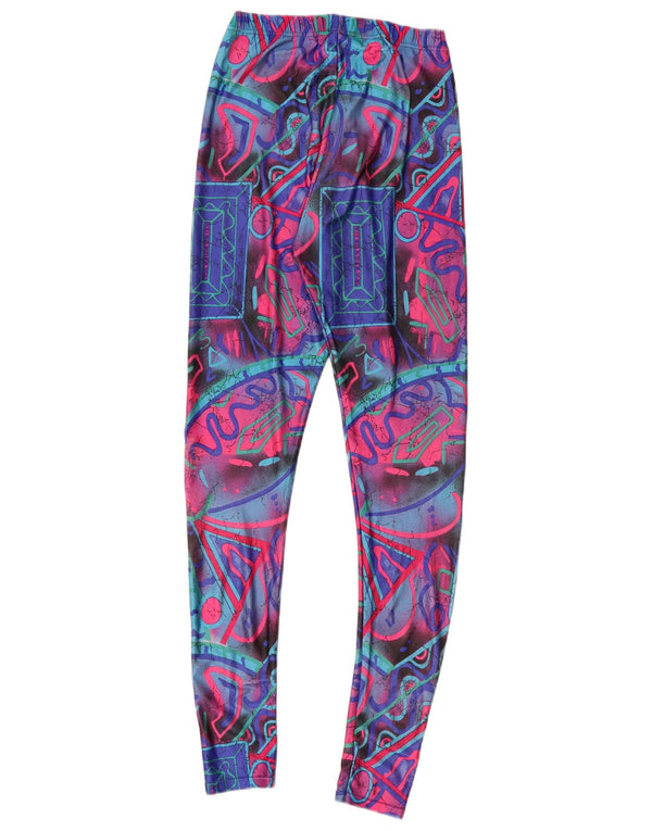 Legginsy damskie VINTAGE UK 6 XS wielokolorowe geometryczne