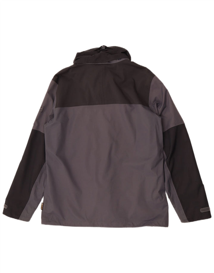 Męska kurtka przeciwdeszczowa Jack Wolfskin UK 36/38 Średni szary, blokowy poliamid