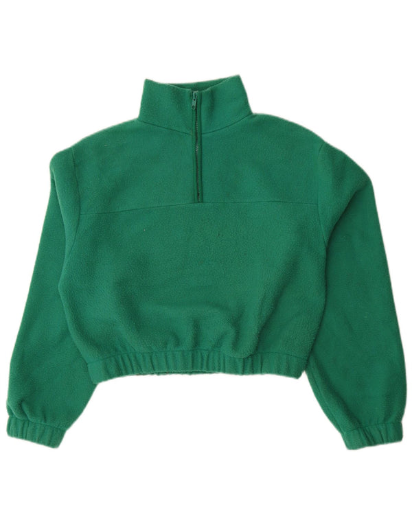 Damski sweter oversize z polaru Topshop, zapinany na zamek, UK 10, mały, zielony