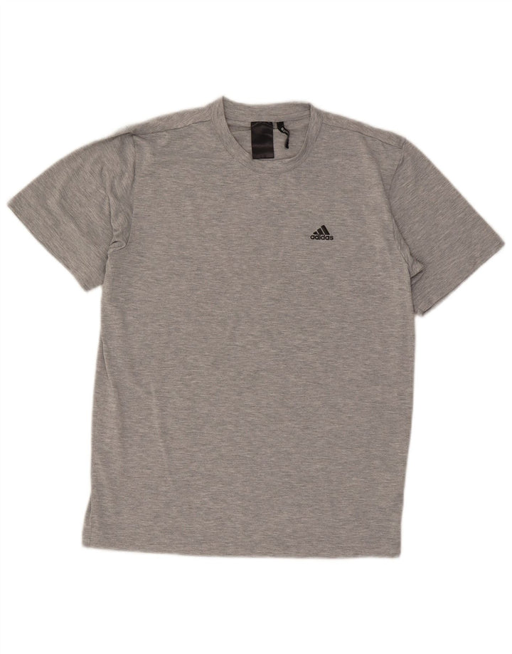 ADIDAS Mens Climalite T-Shirt Top Small Grey Flecked Polyester
