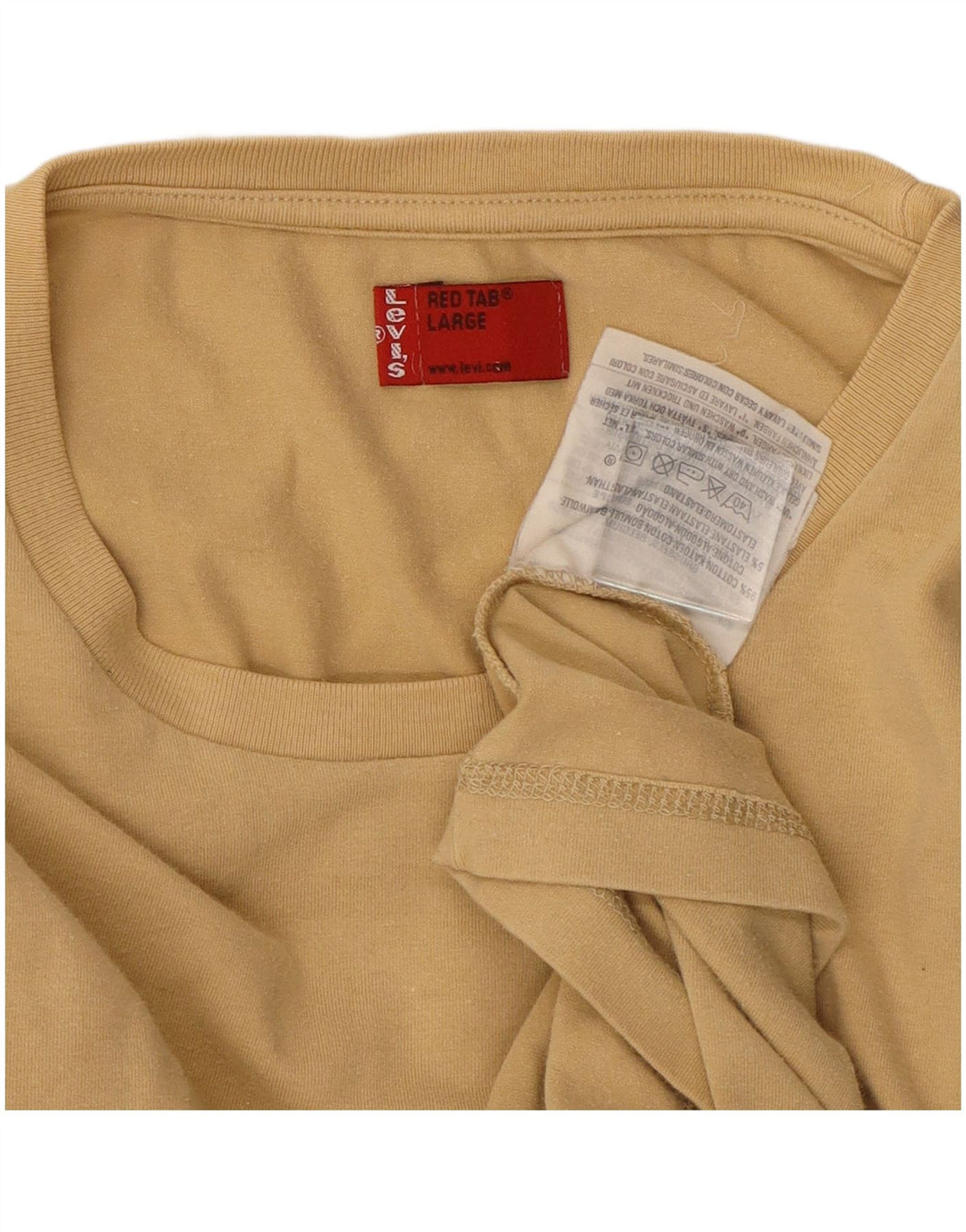 Koszulka damska Levi's Top UK 14, duża, beżowa, bawełniana