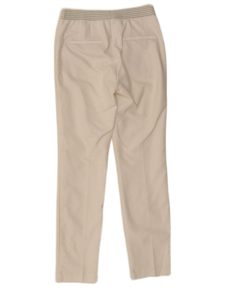 Damskie spodnie typu slim chino ZARA, małe, W26 L28, biały poliester