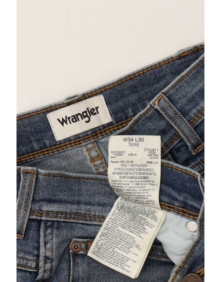 Męskie jeansy Wrangler Texas Straight W34 L30 Niebieskie, bawełniane